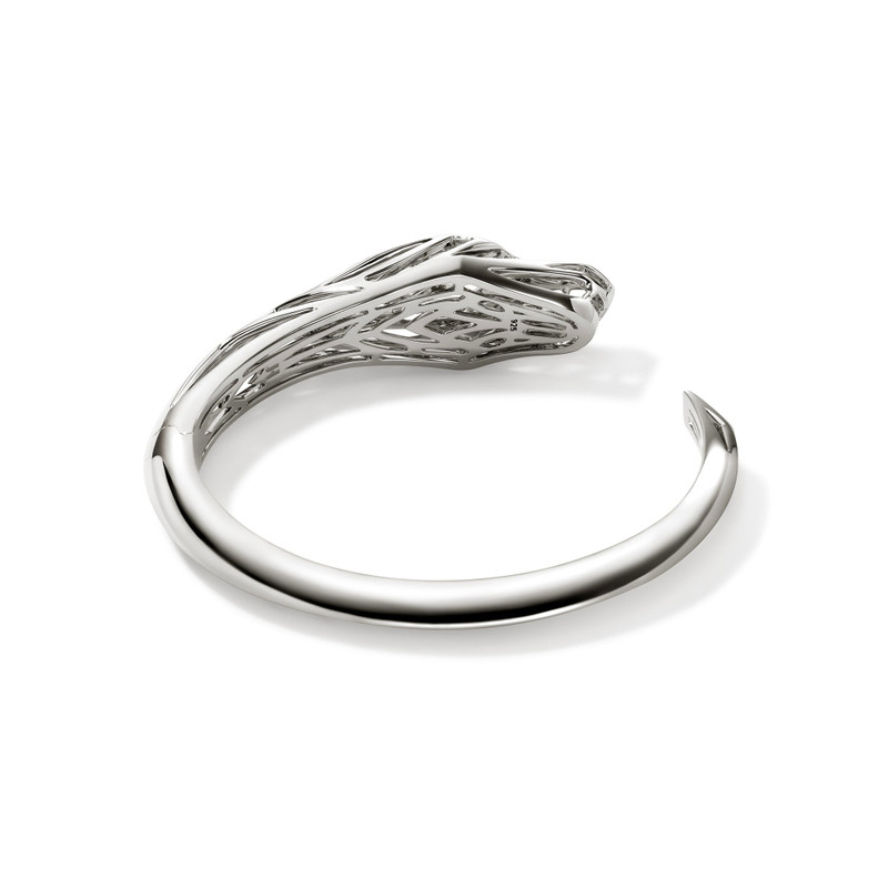 Naga Hinged Cuff, Sterling Silver, Diamonds 4