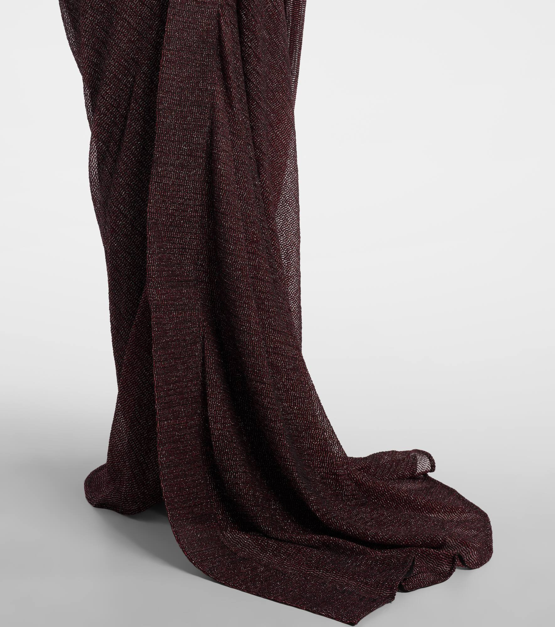 Lexicon draped gathered lamé gown - 5