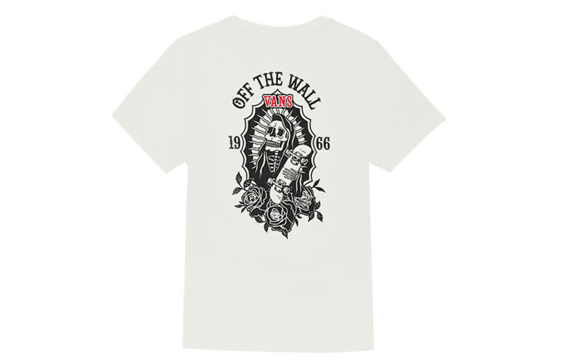 Vans (WMNS) Vans Alphabet Skeleton Printing Sports Short Sleeve White VN0A4MNEWHT outlook