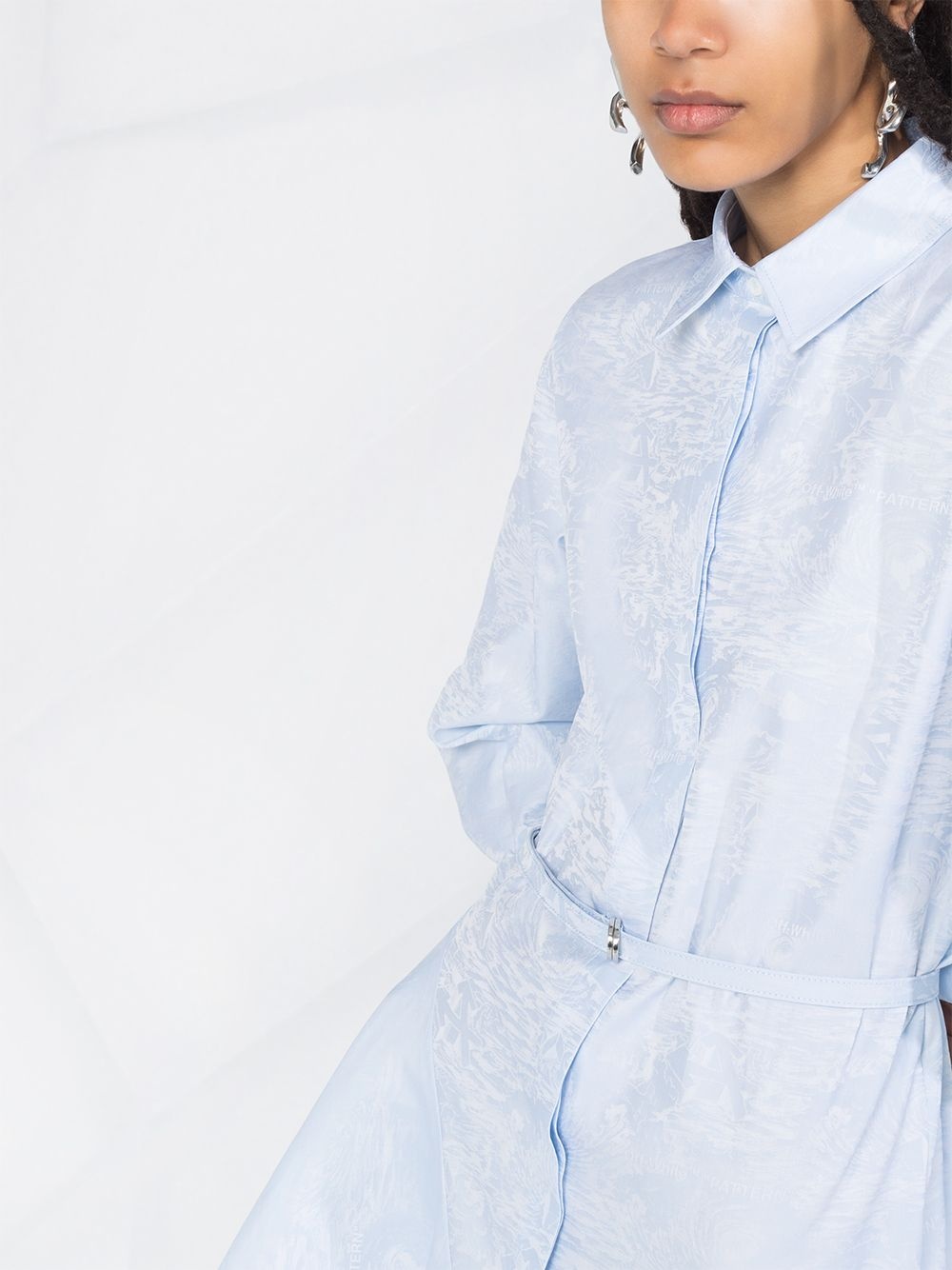 jacquard-woven shirt dress - 5