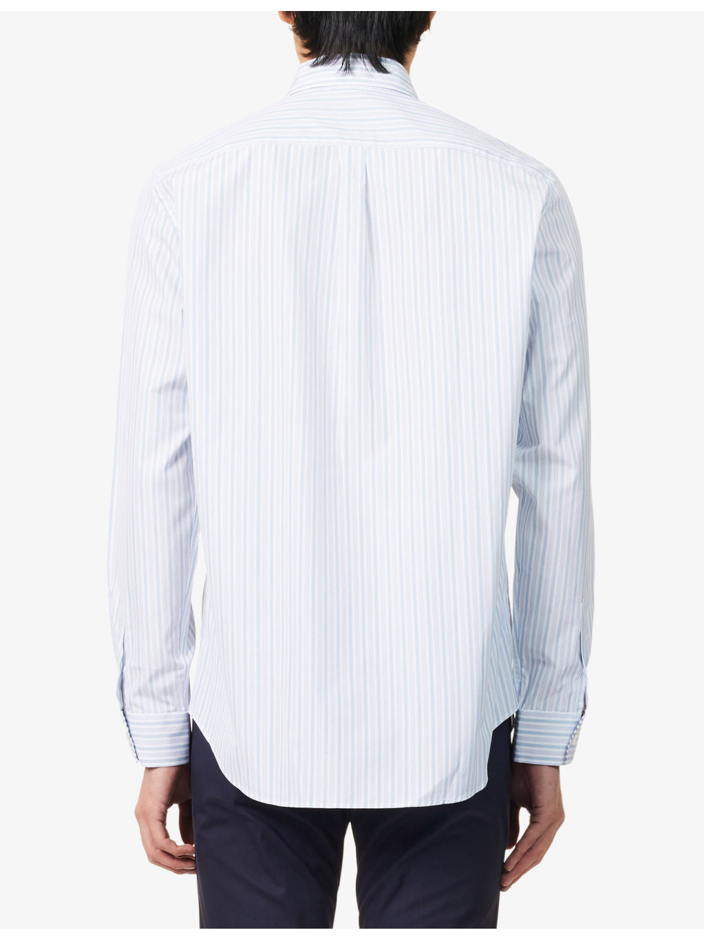 Striped Long-Sleeved Cotton Shirt - 4