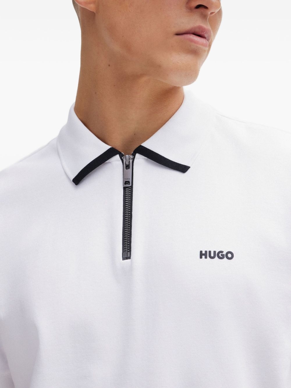 zip-up polo shirt - 5