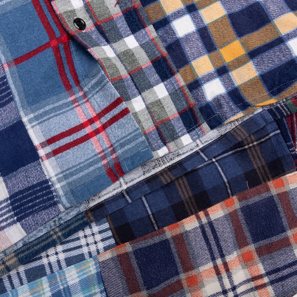 STRAIGHT HEM FLANNEL SHIRT - ASSORTED - 5