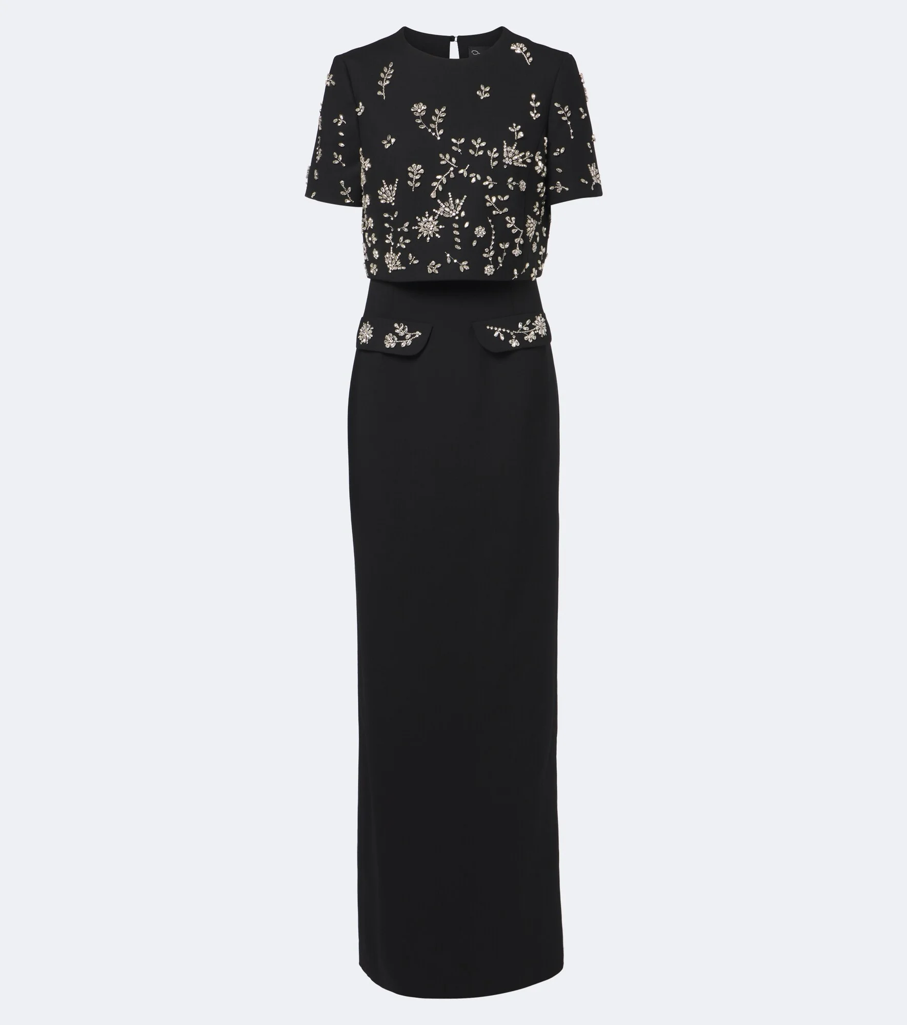 Embellished wool-blend bustier gown - 1