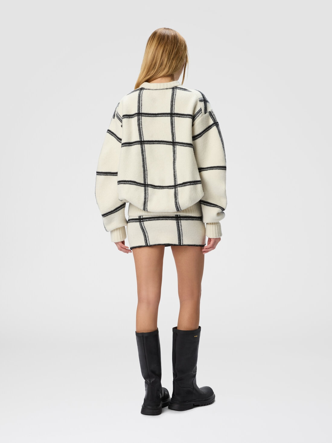 Jacquard checkered mini skirt - 3