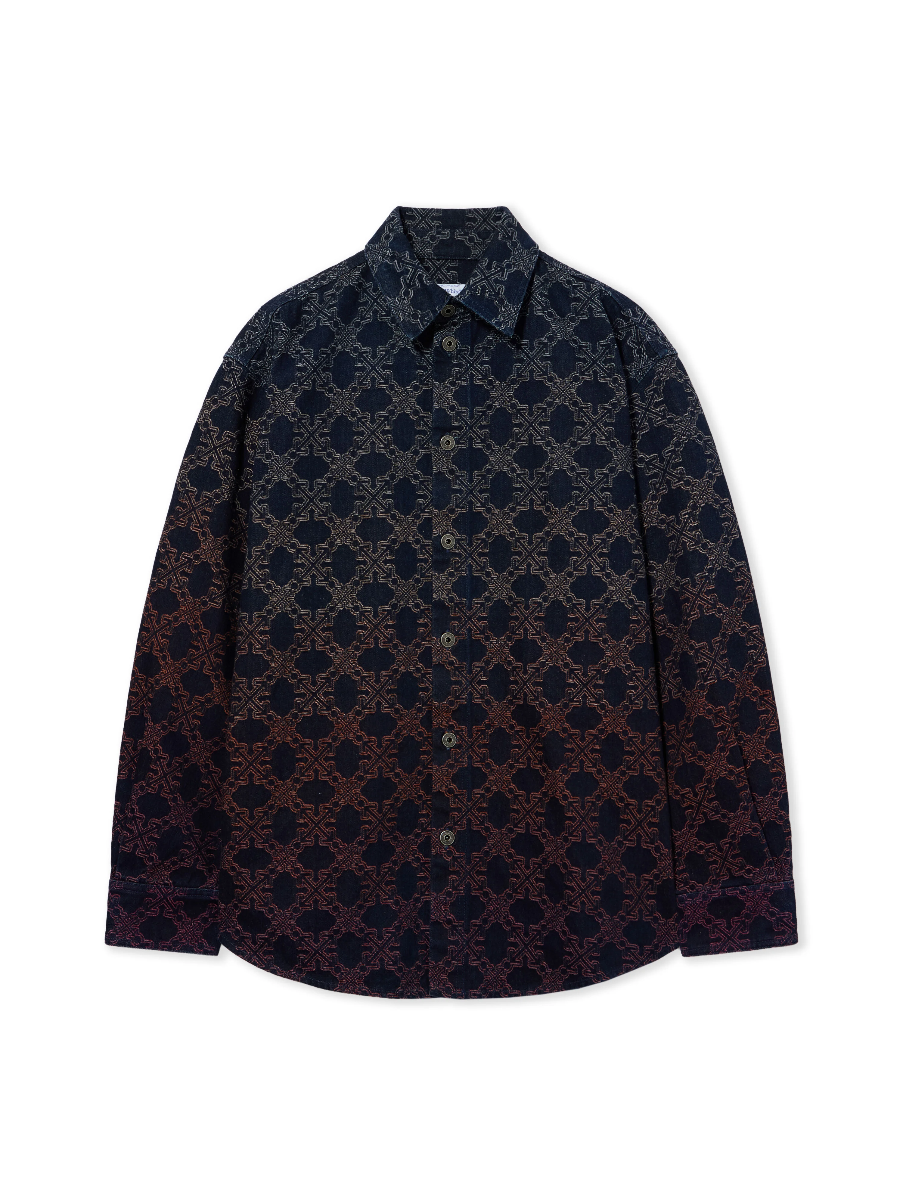 Arrow Monogram Degradé Jacquard Denim Overshirt - 1