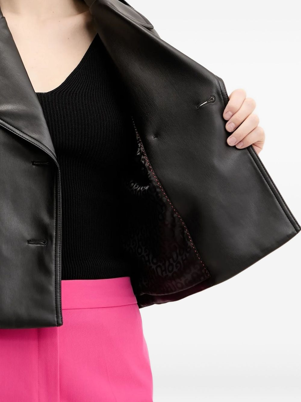 double-breasted cropped jacket - 5