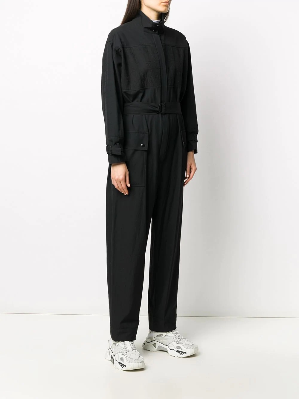 zip-front long-sleeve jumpsuit - 3