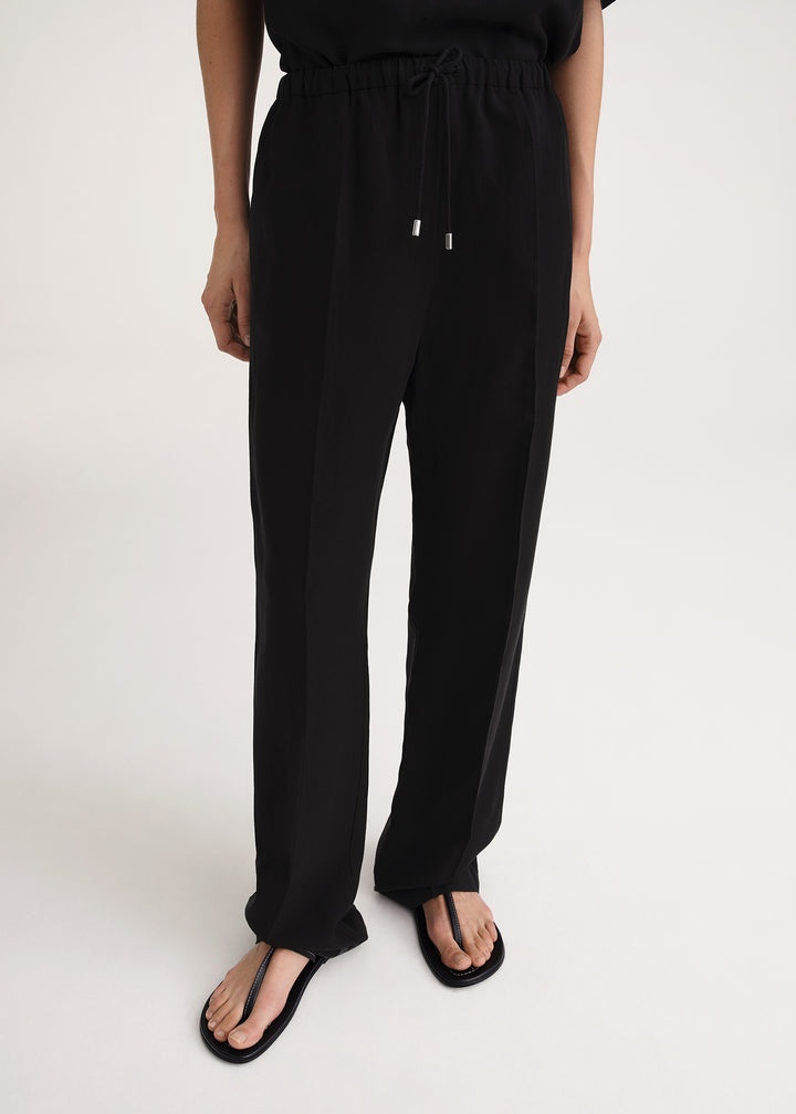 Press-creased drawstring trousers black - 5