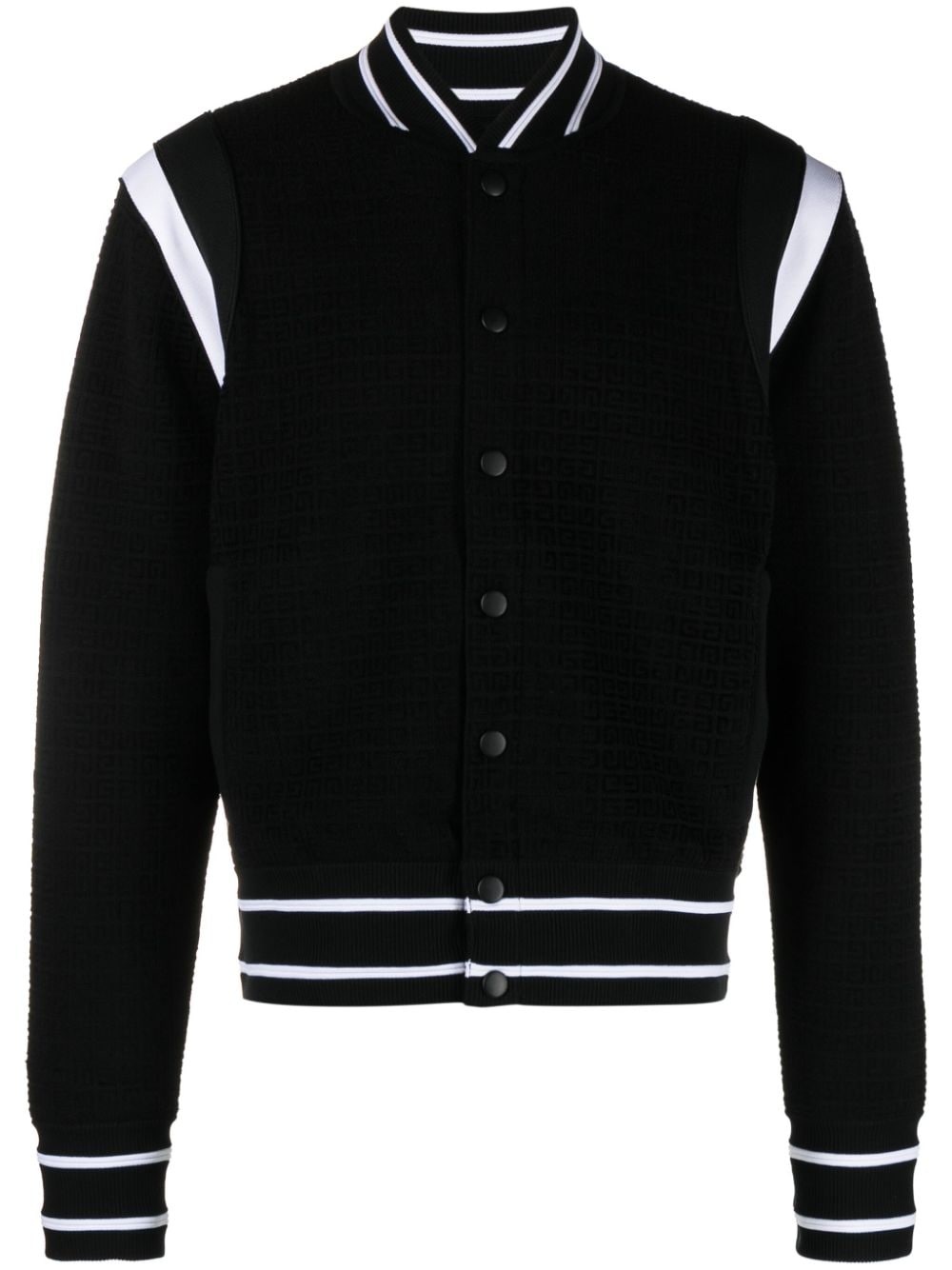 4G-embossed stripe-trim bomber jacket - 1