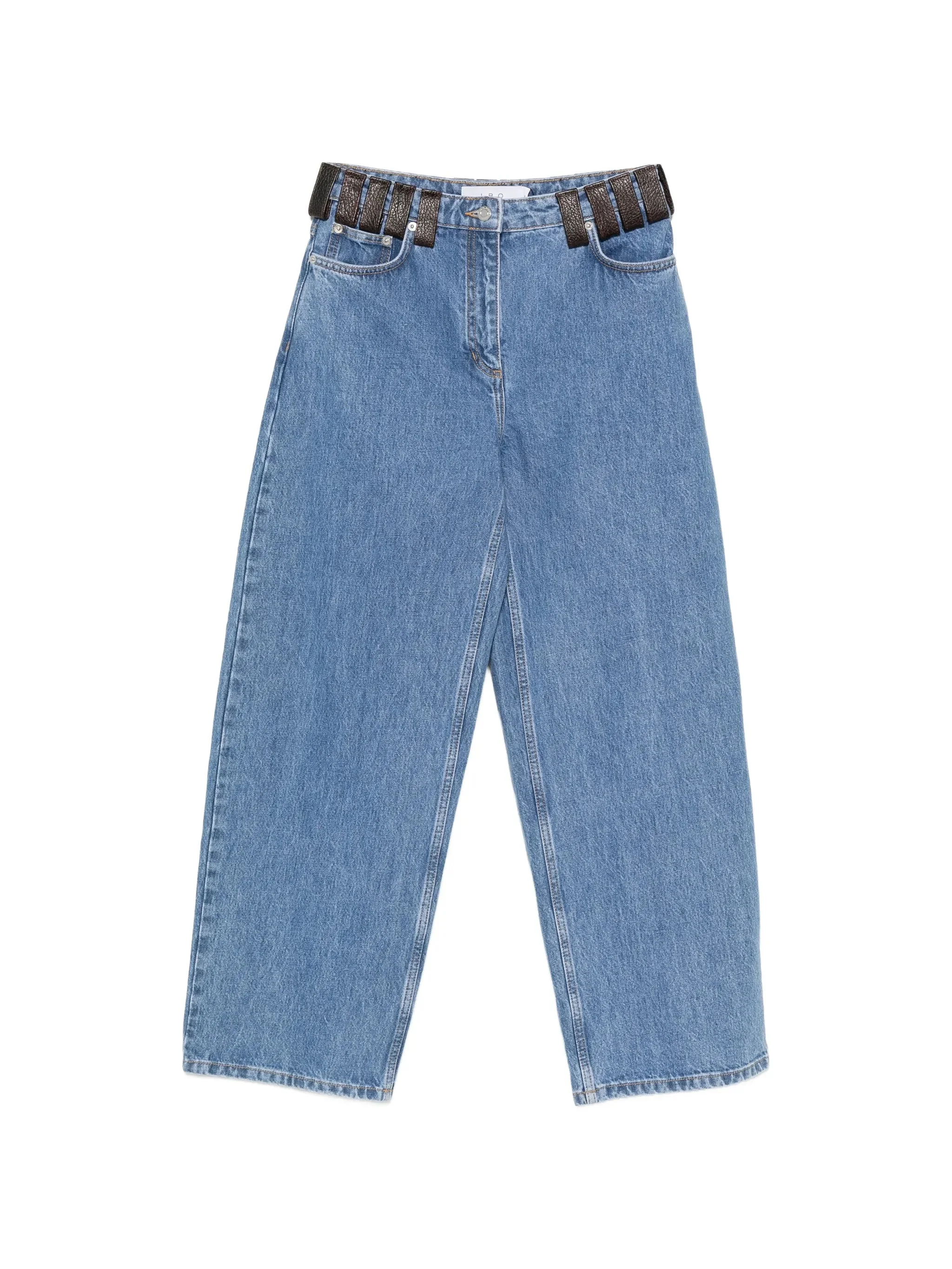 Iro Archies Leather-trim Jeans - 1