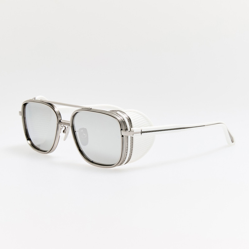 LINDA FARROW Boyd Explorer Sunglasses in 22K White Gold outlook