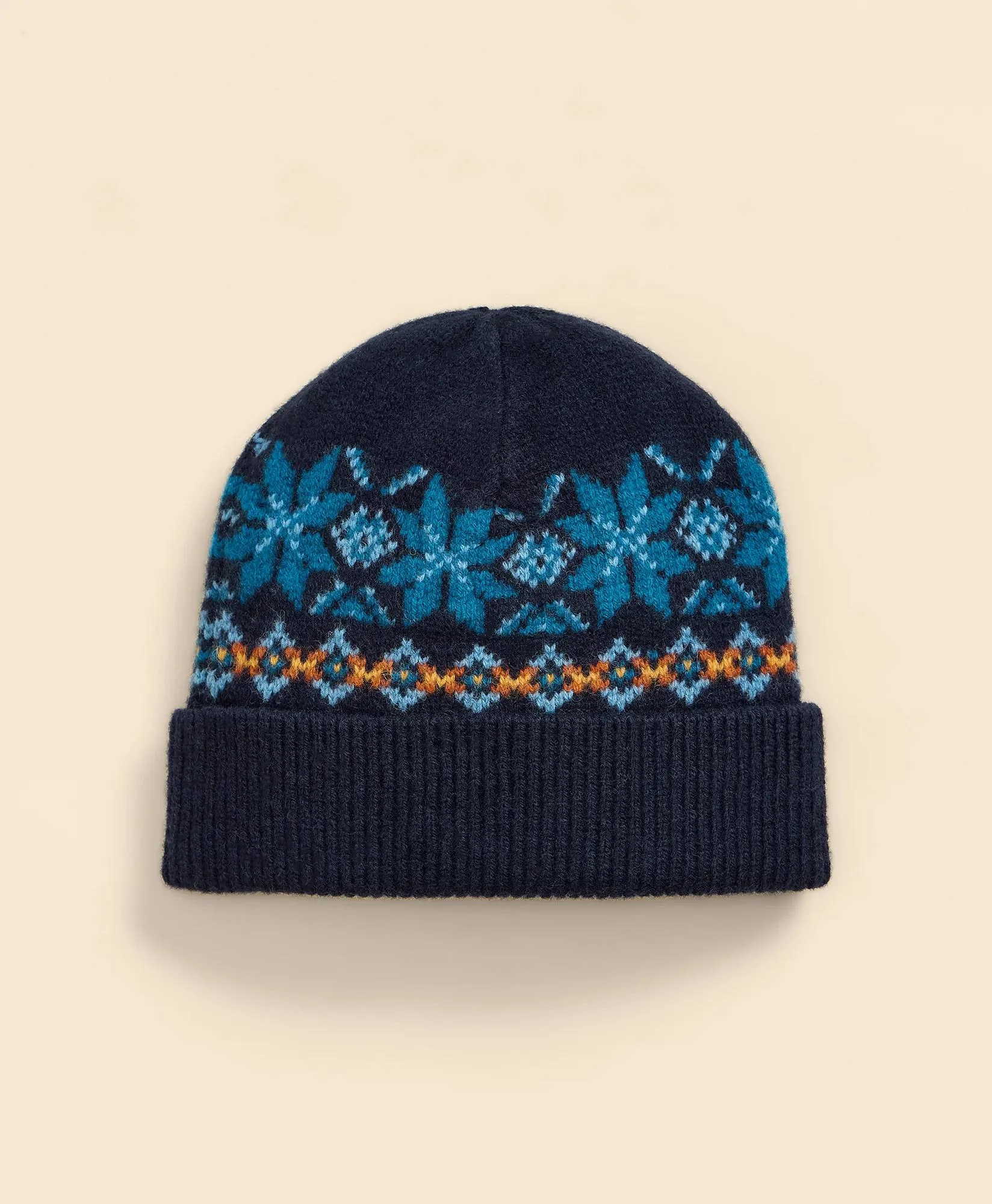 Alpaca-Wool Fair Isle Jacquard Hat - 1