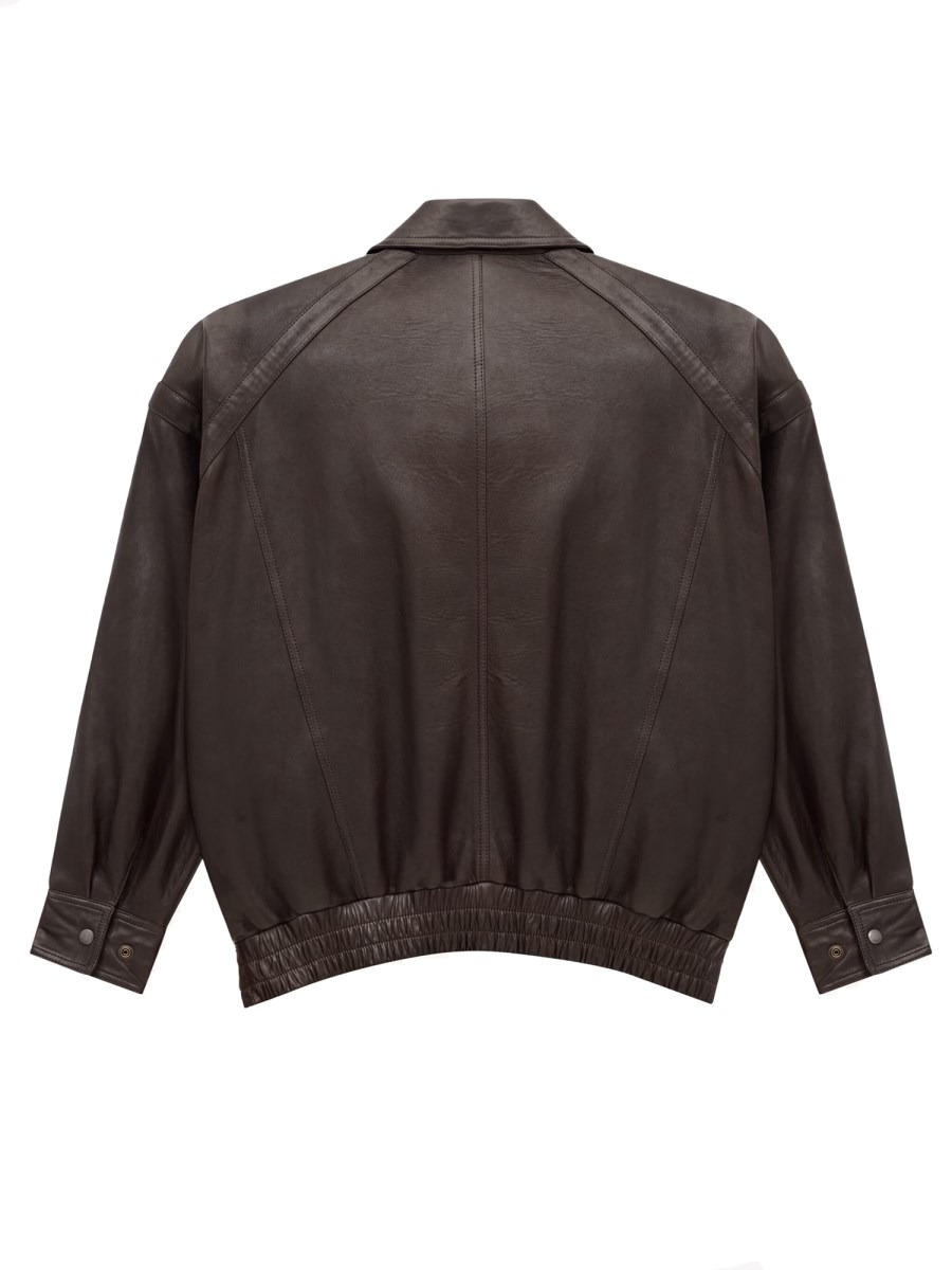 LEATHER "BALLOON" BOMBER JACKET - 2