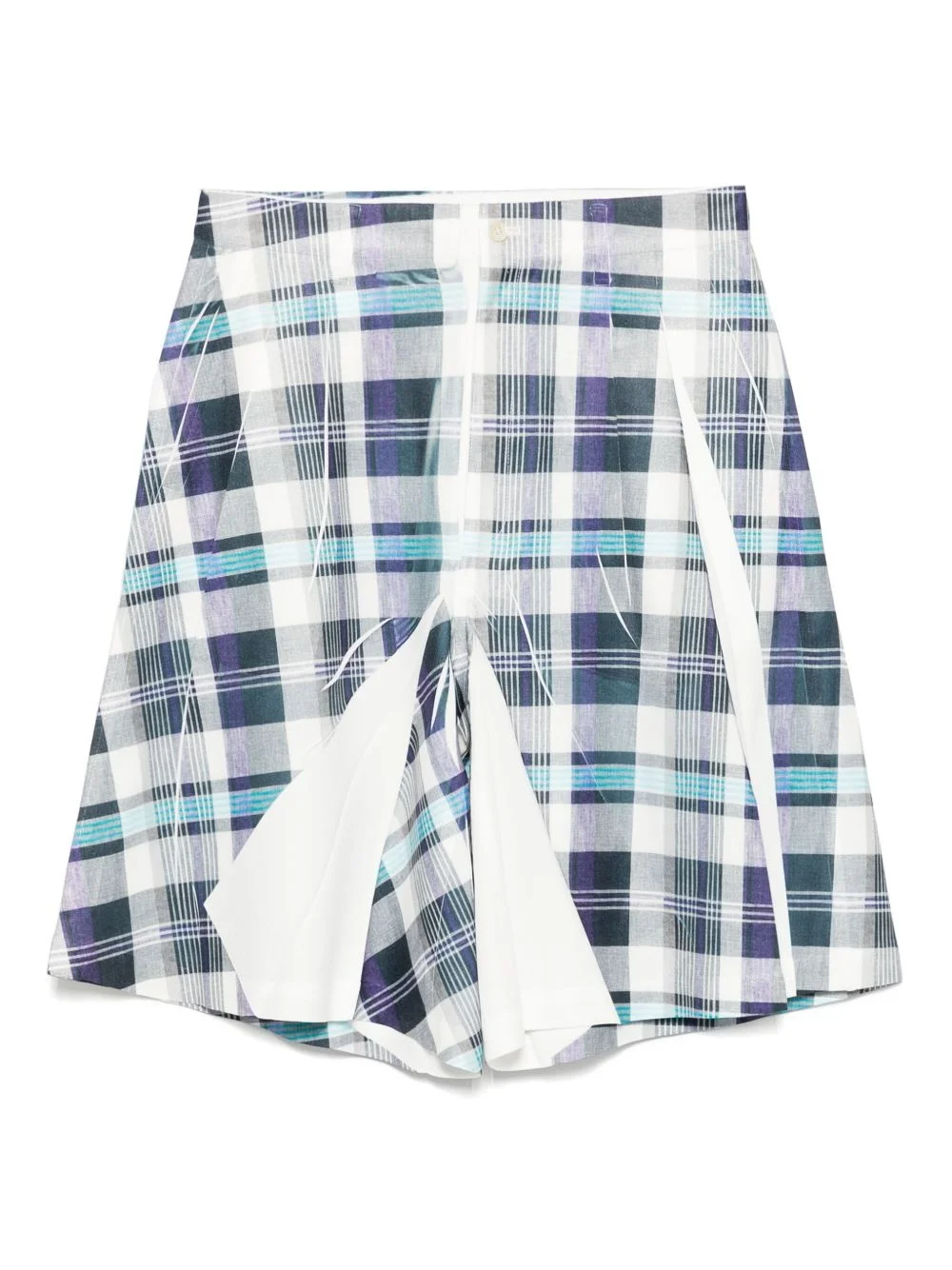 tartan overprint shorts - 1