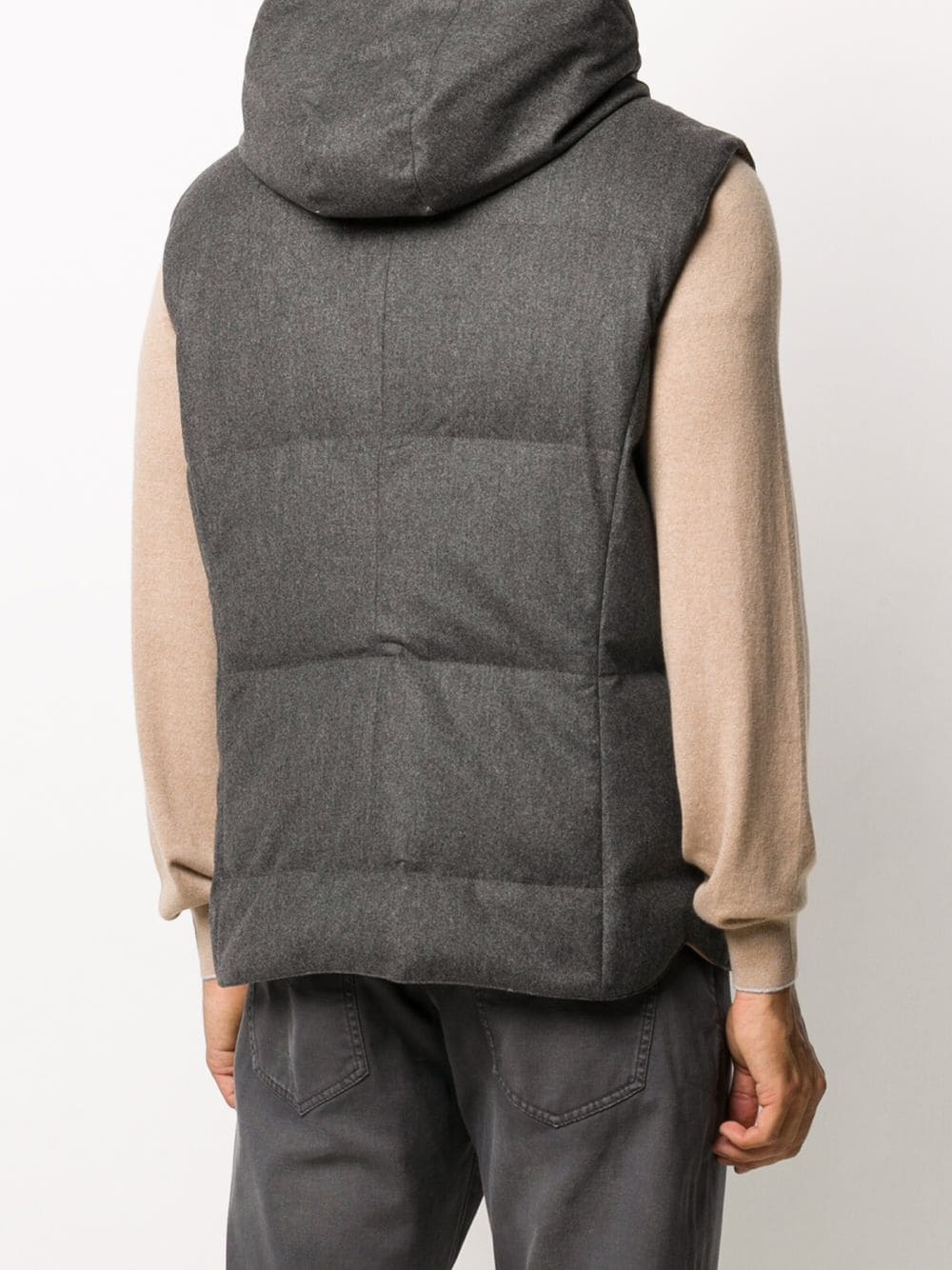 hooded quilted gilet - 4