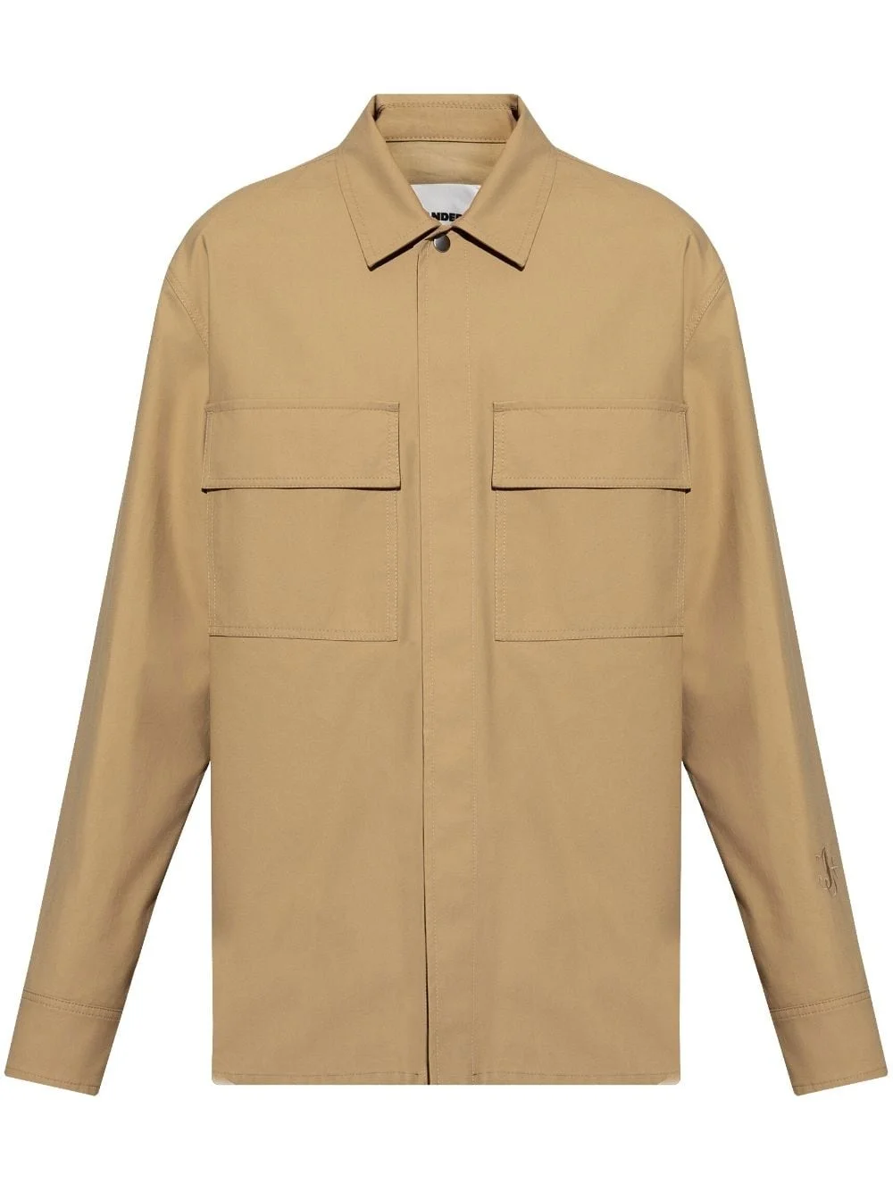 embroidered-logo shirt jacket - 1