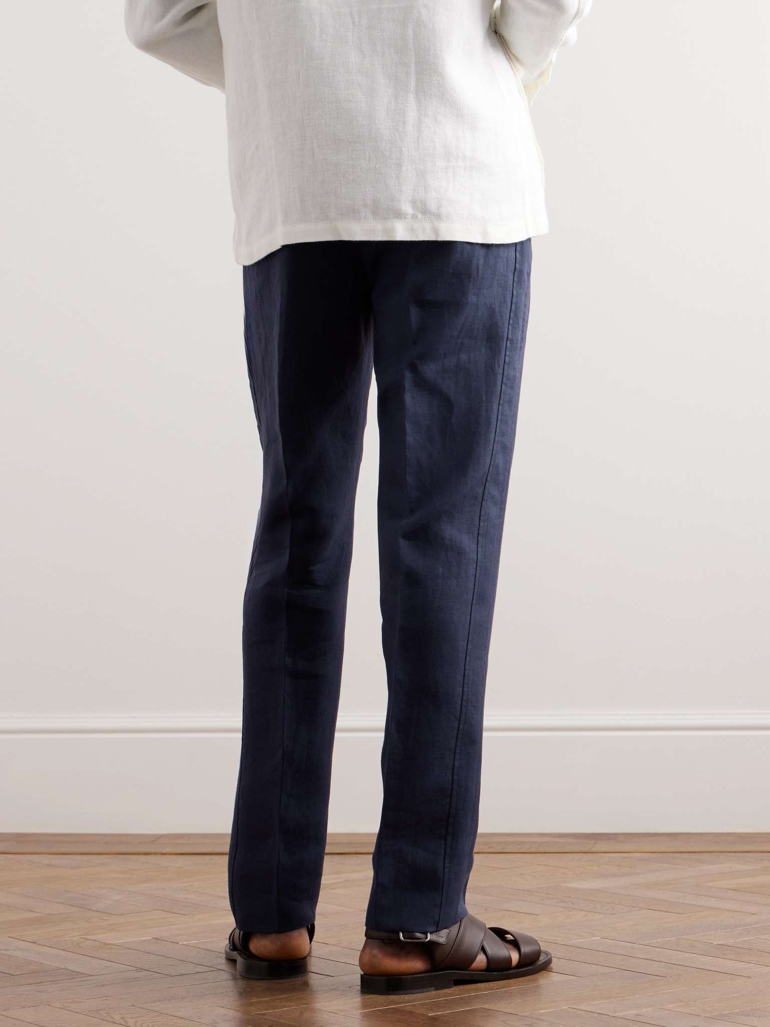 Tapered Linen Trousers - 4