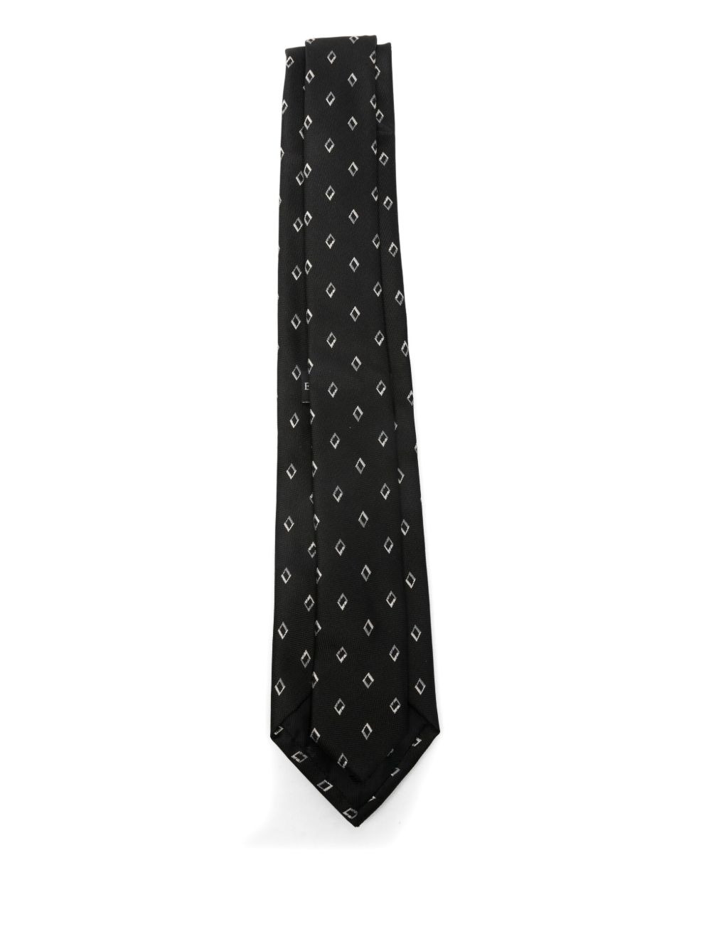 diamond-pattern silk tie - 2