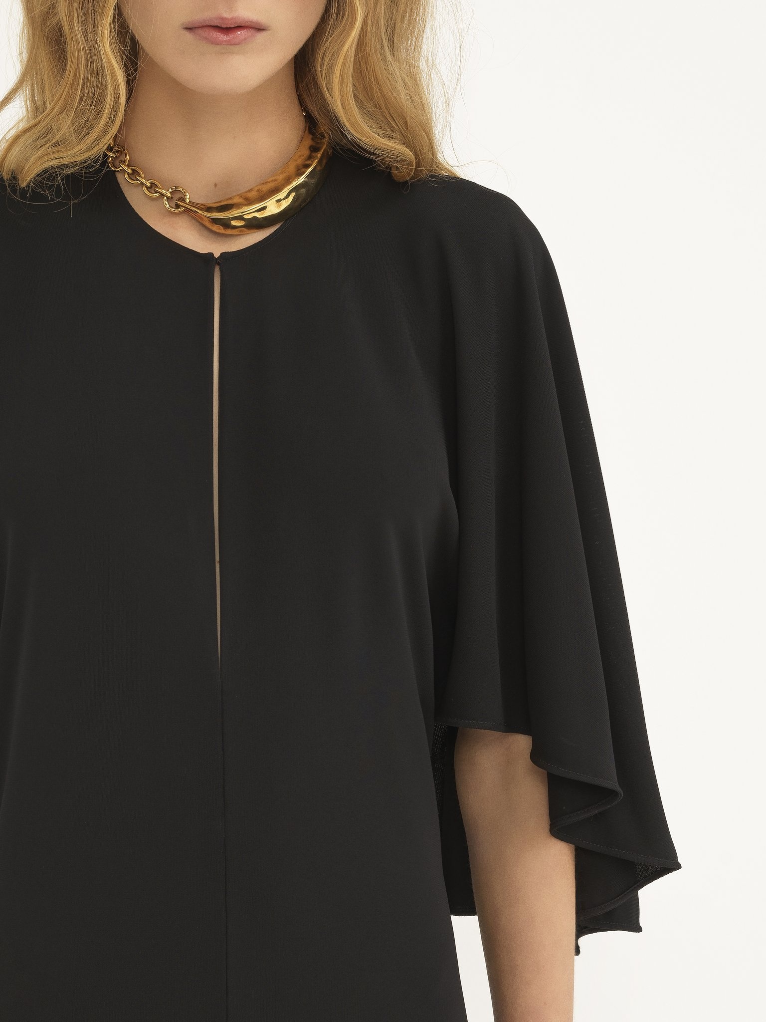 LONG CAPE DRESS IN CRÊPE JERSEY - 6