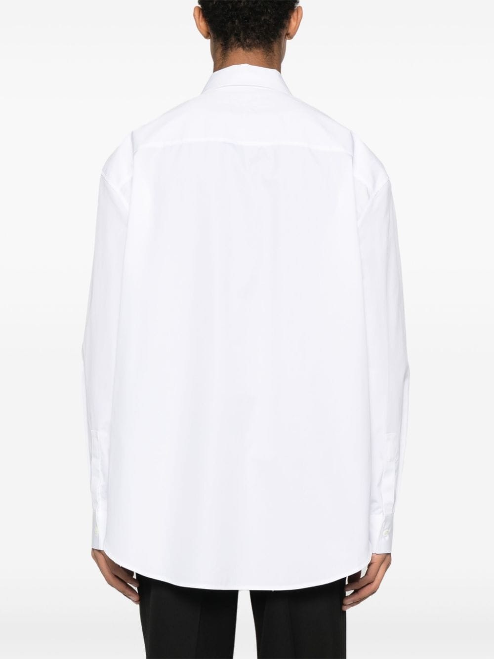 logo-embroidered cotton shirt - 4