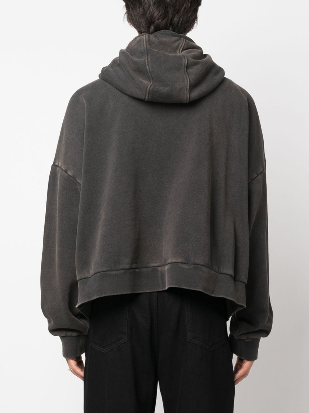 zip-fastening cotton hoodie - 5