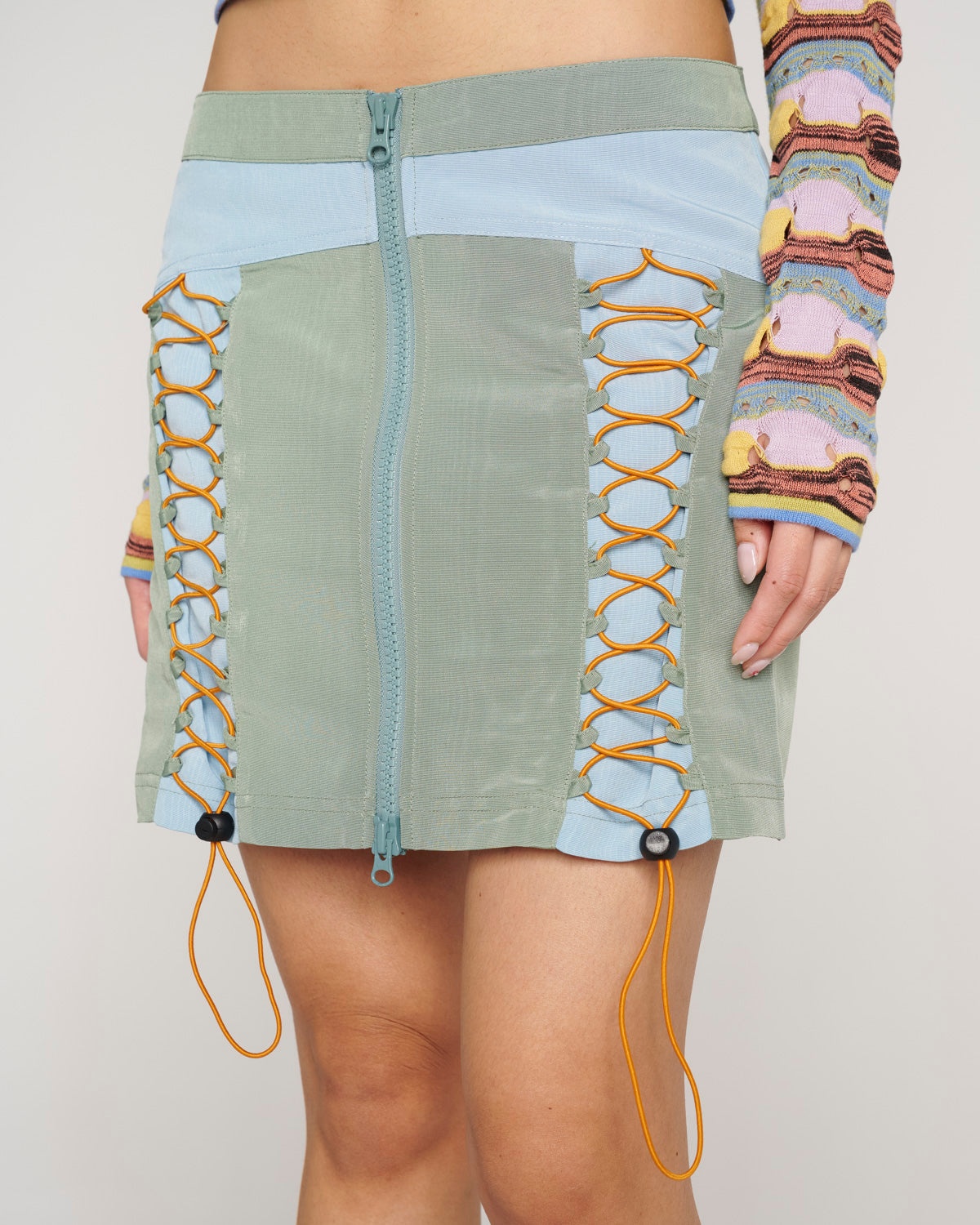 Bungee Zip Mini Skirt - Seafoam - 6