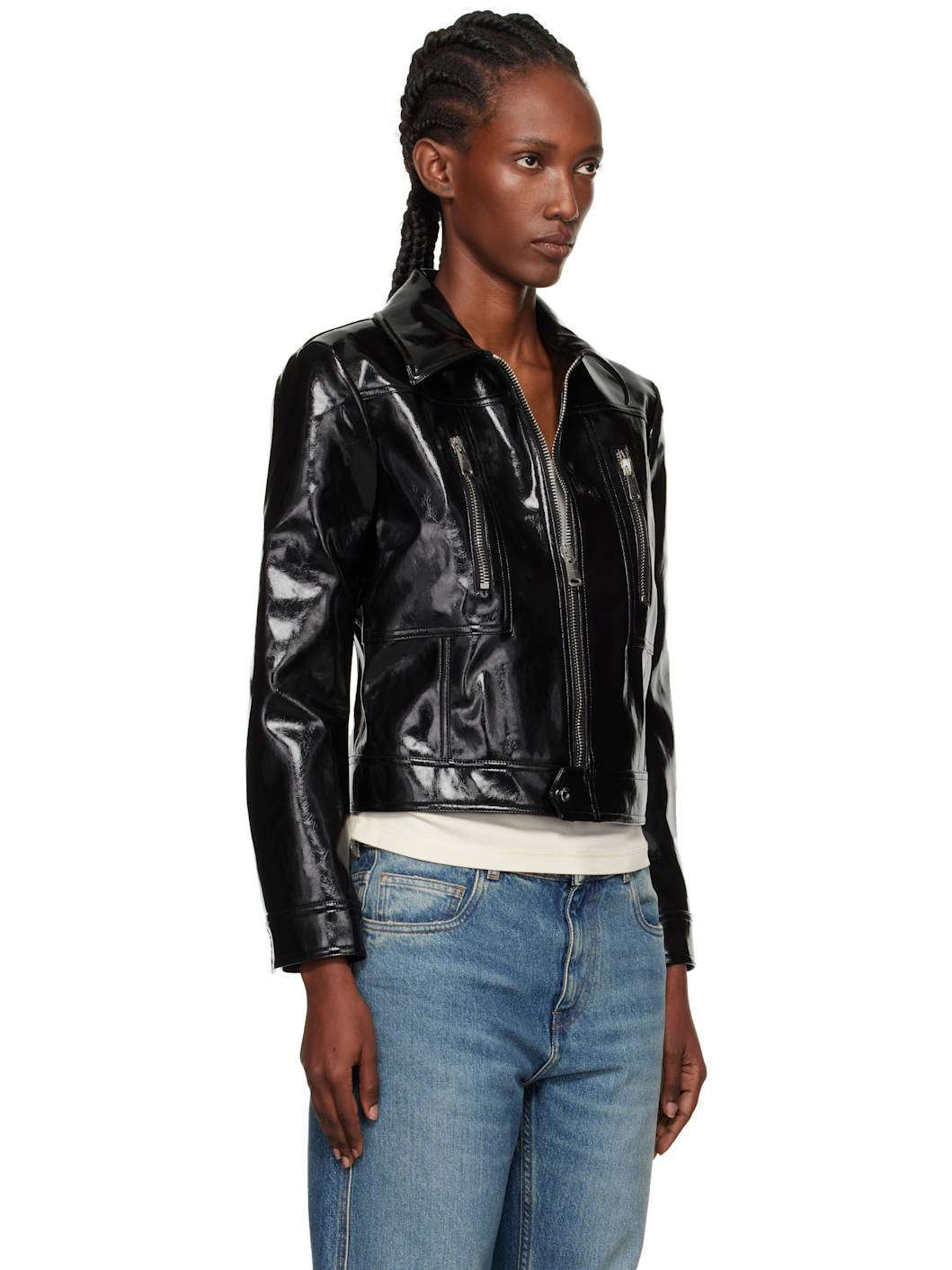 Black Cactus Faux-Leather Jacket - 2