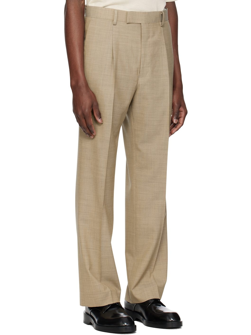 Brown Super Fine Tropical Wool Trousers - 2