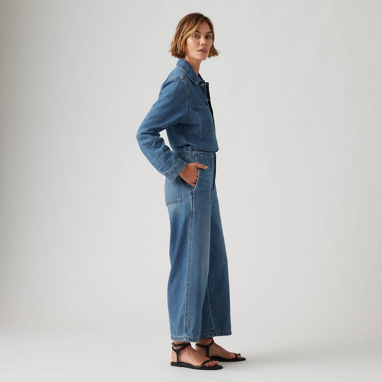 LINEN+ DENIM ICONIC JUMPSUIT - 4