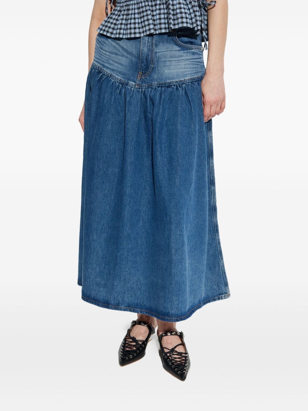 denim midi skirt - 3