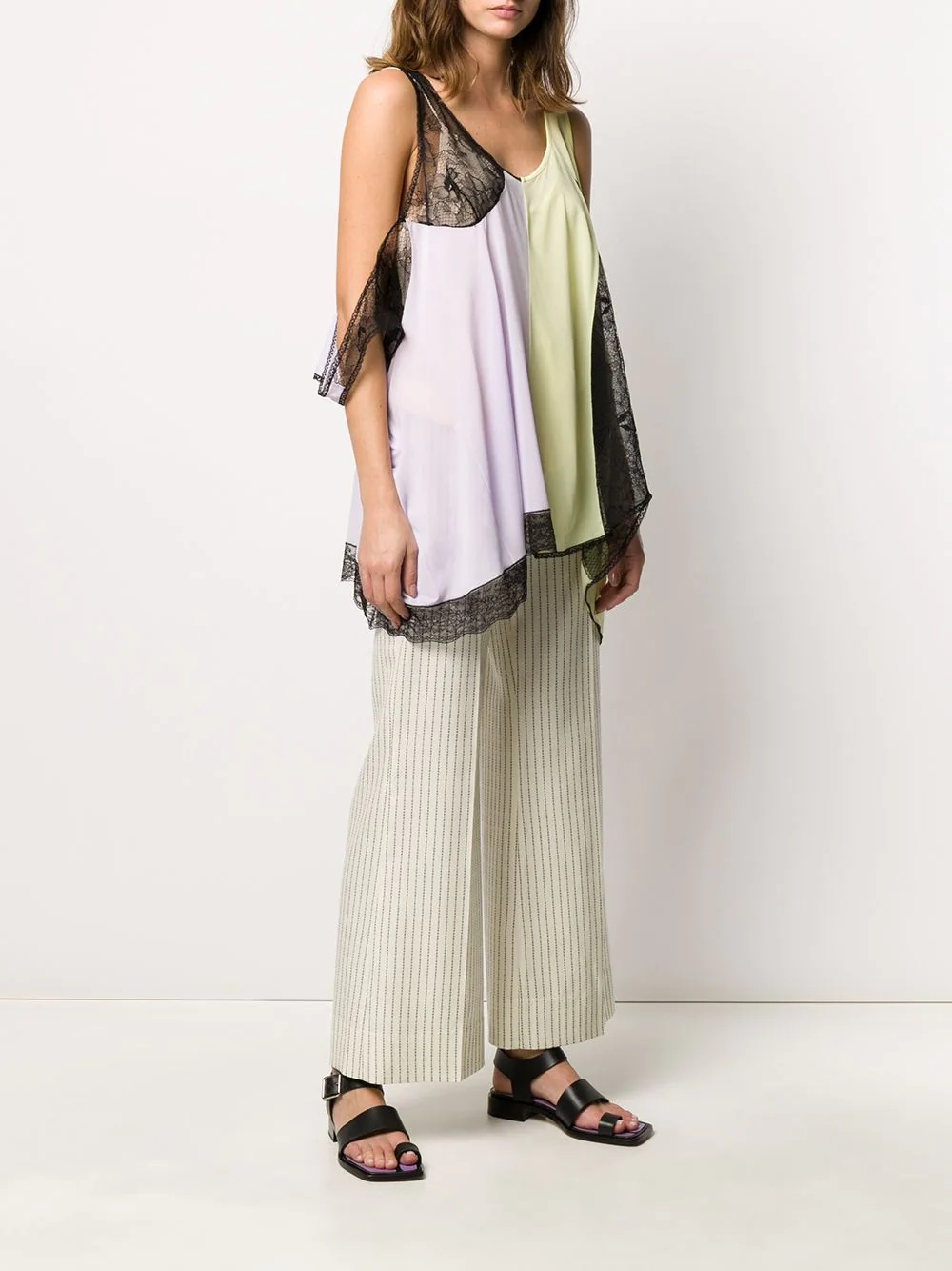 asymmetric panelled vest top - 3
