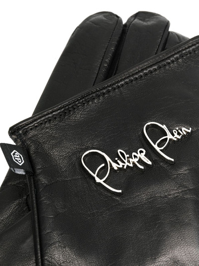 PHILIPP PLEIN embroidered logo gloves outlook