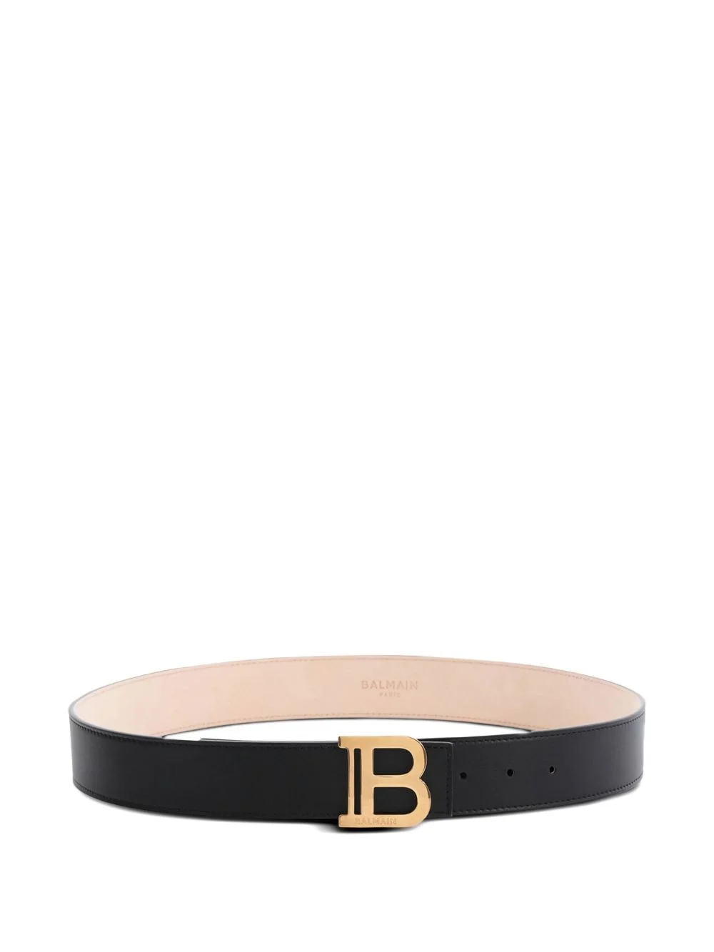 leather B-buckle belt - 1