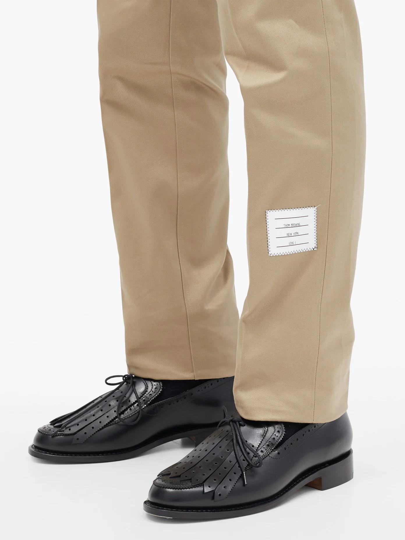 Tricolour-tab cotton chino trousers - 3