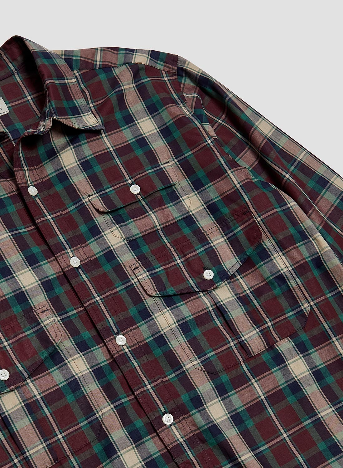 Wild Bricks Three-Pocket Scout Shirt in Burgundy/Navy - 4