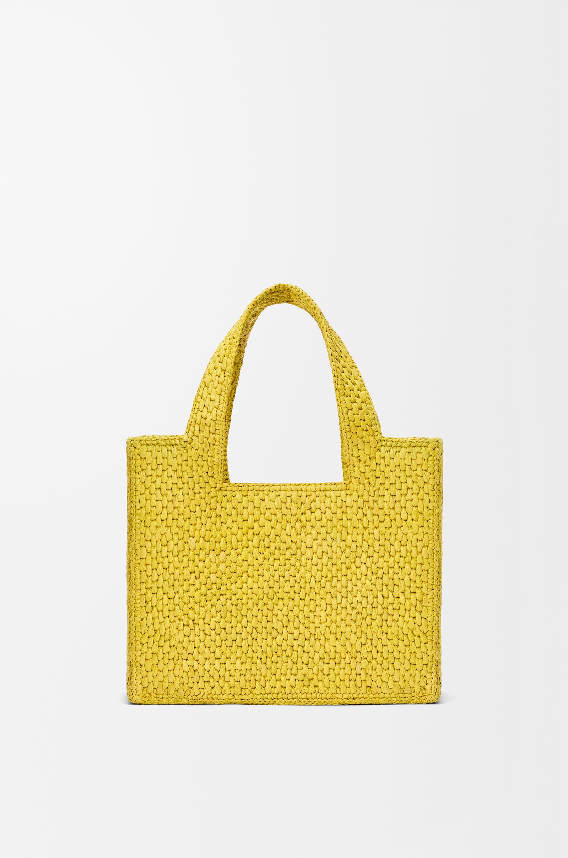 Small LOEWE Font tote in raffia - 4