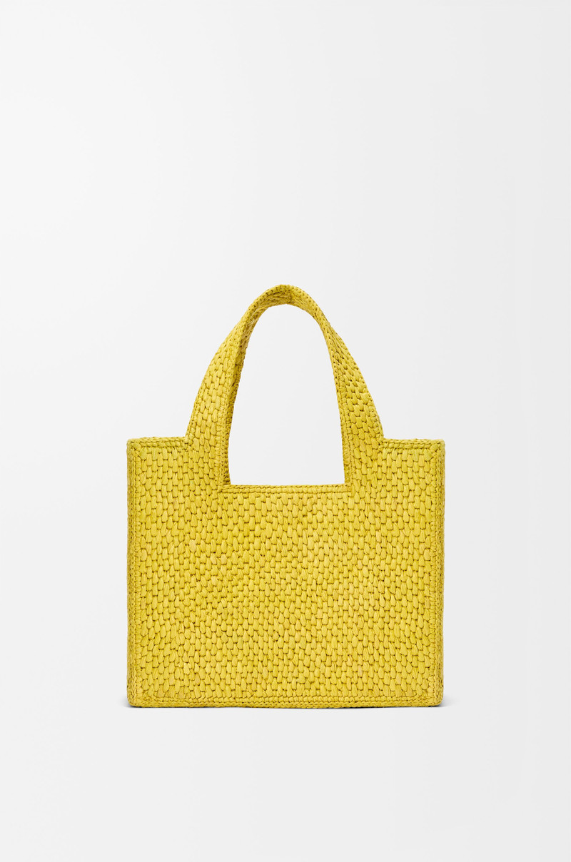 Small LOEWE Font tote in raffia 4