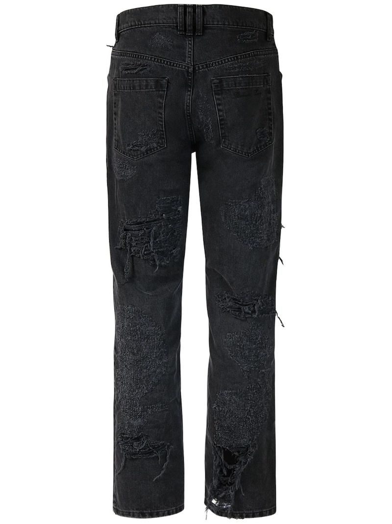 Distressed straight denim jeans - 5