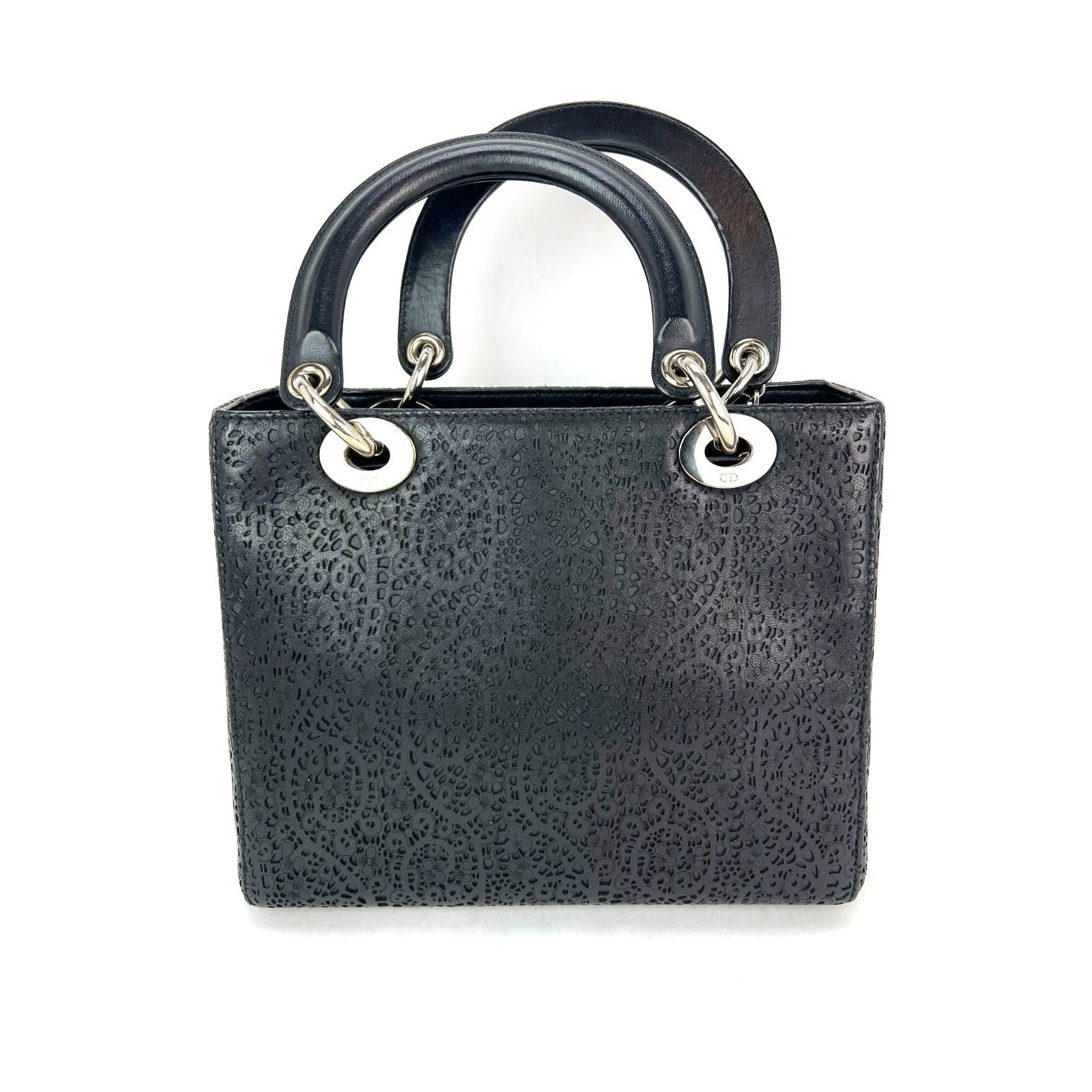Christian Dior Medium Lady Laced Black Leather Limited Edition Shoulder Bag - 2