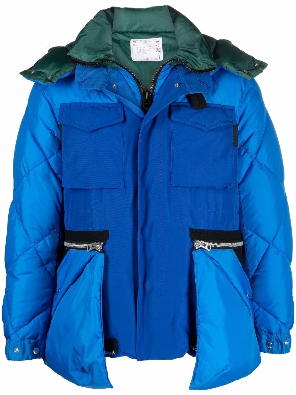 panelled oversize-pocket padded jacket - 1