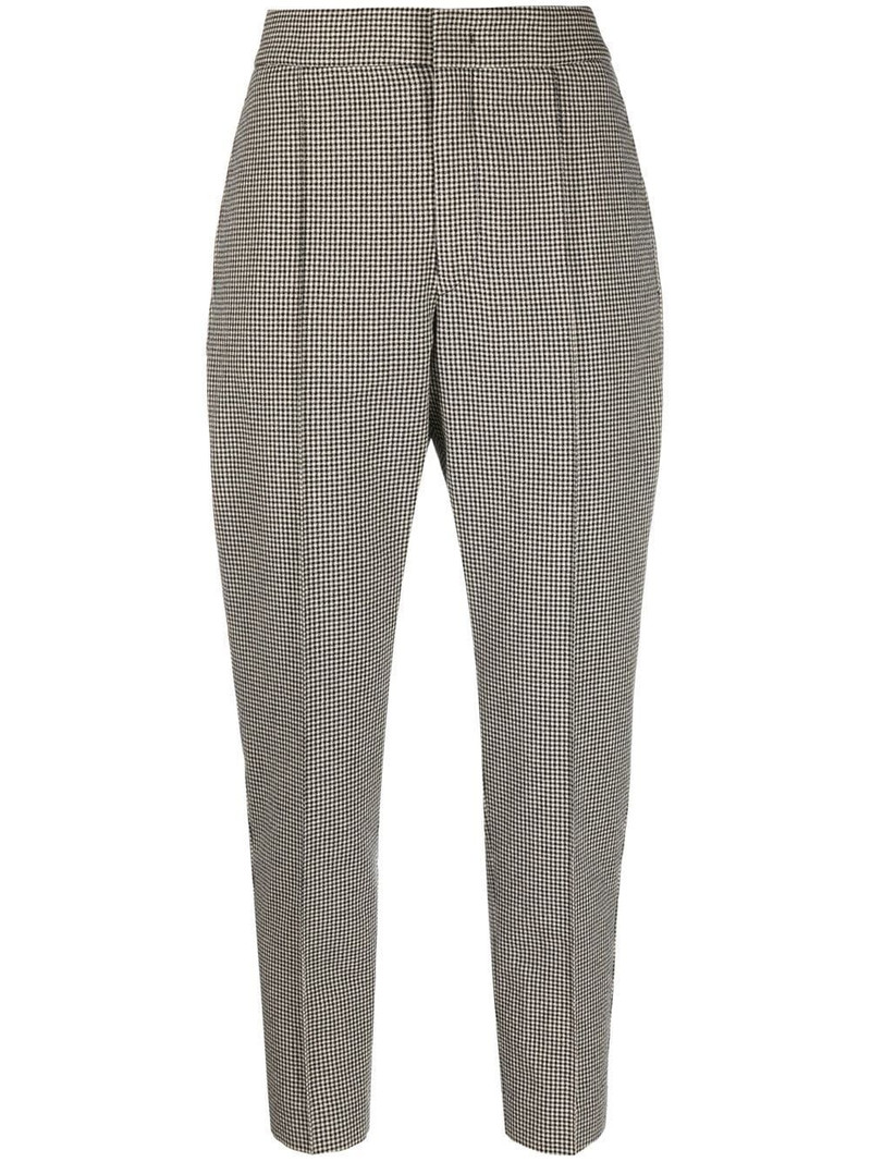 houndstooth-pattern cropped trousers 1