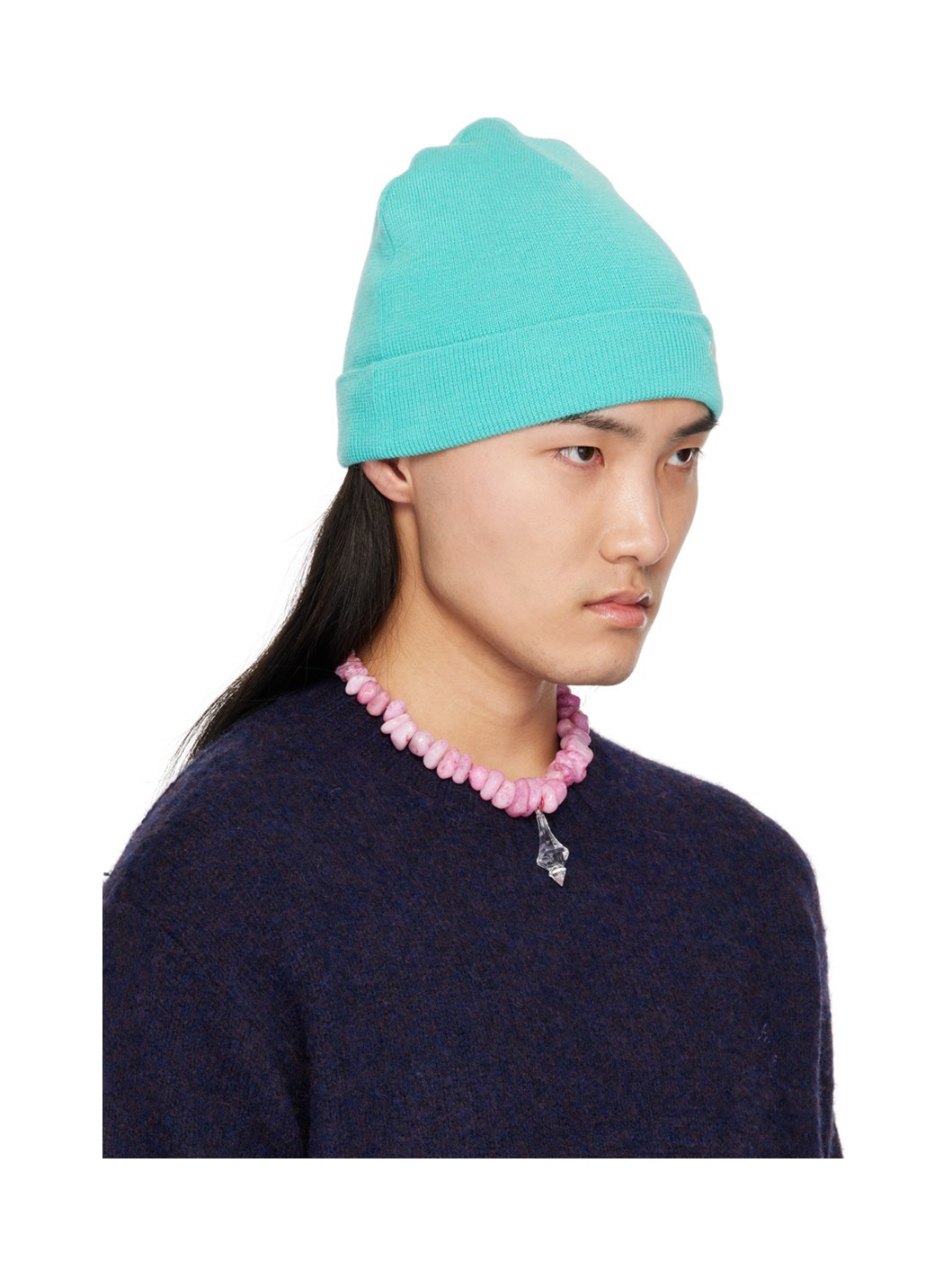 Blue Embroidered Logo Beanie - 2