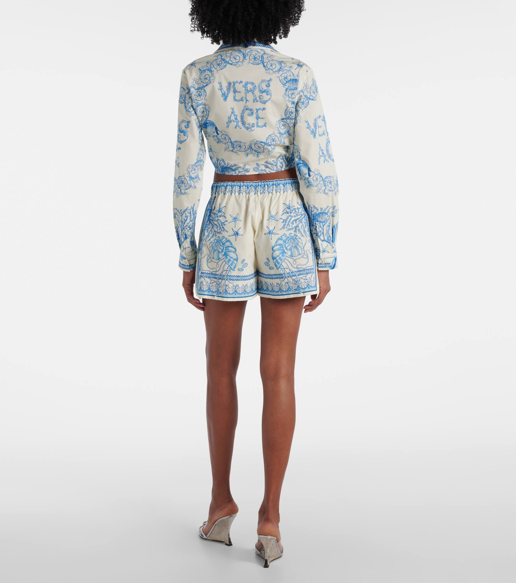 Underwater Barocco cotton poplin shorts - 3