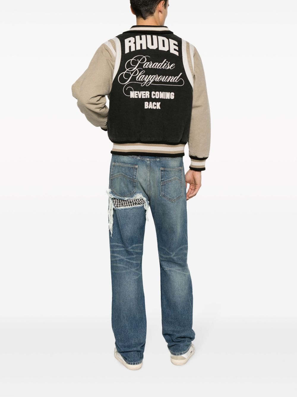 logo-embroidered canvas bomber jacket - 2
