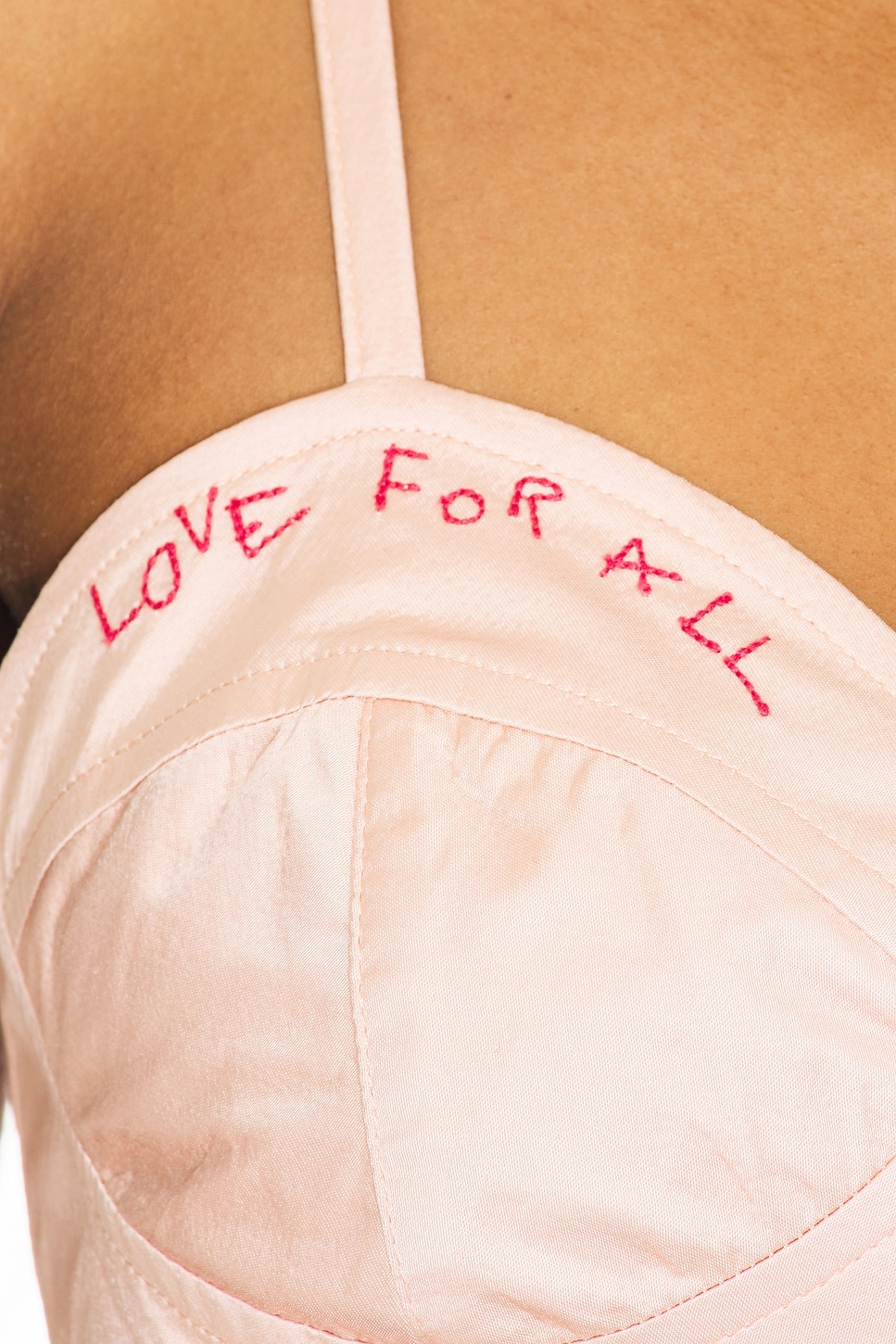 Embroidered Satin Heart Bralette - 5