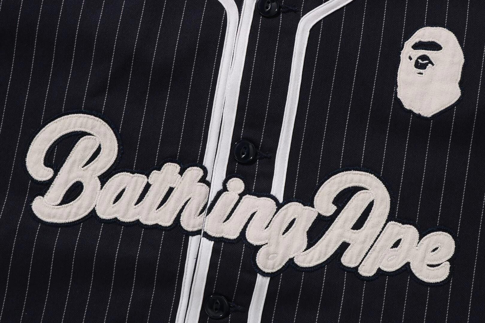 BAPE A Bathing Ape Baseball Shirt 'Navy' - 3