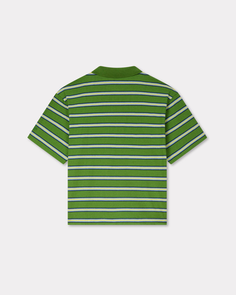 KENZO 'KENZO Coast Lines' embroidered boxy polo in cotton linen outlook
