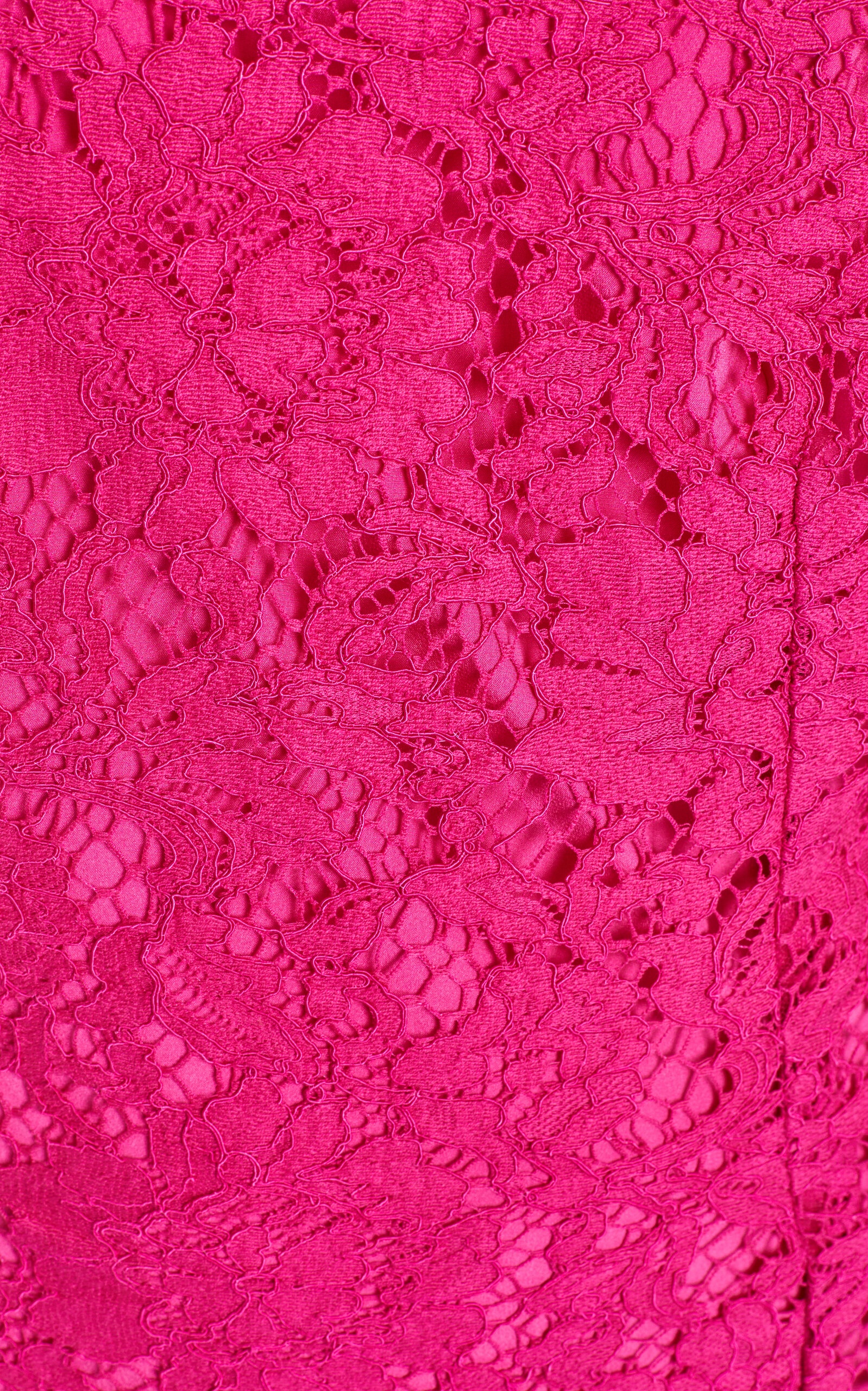 Asymmetric Cotton Lace Mini Dress pink - 5