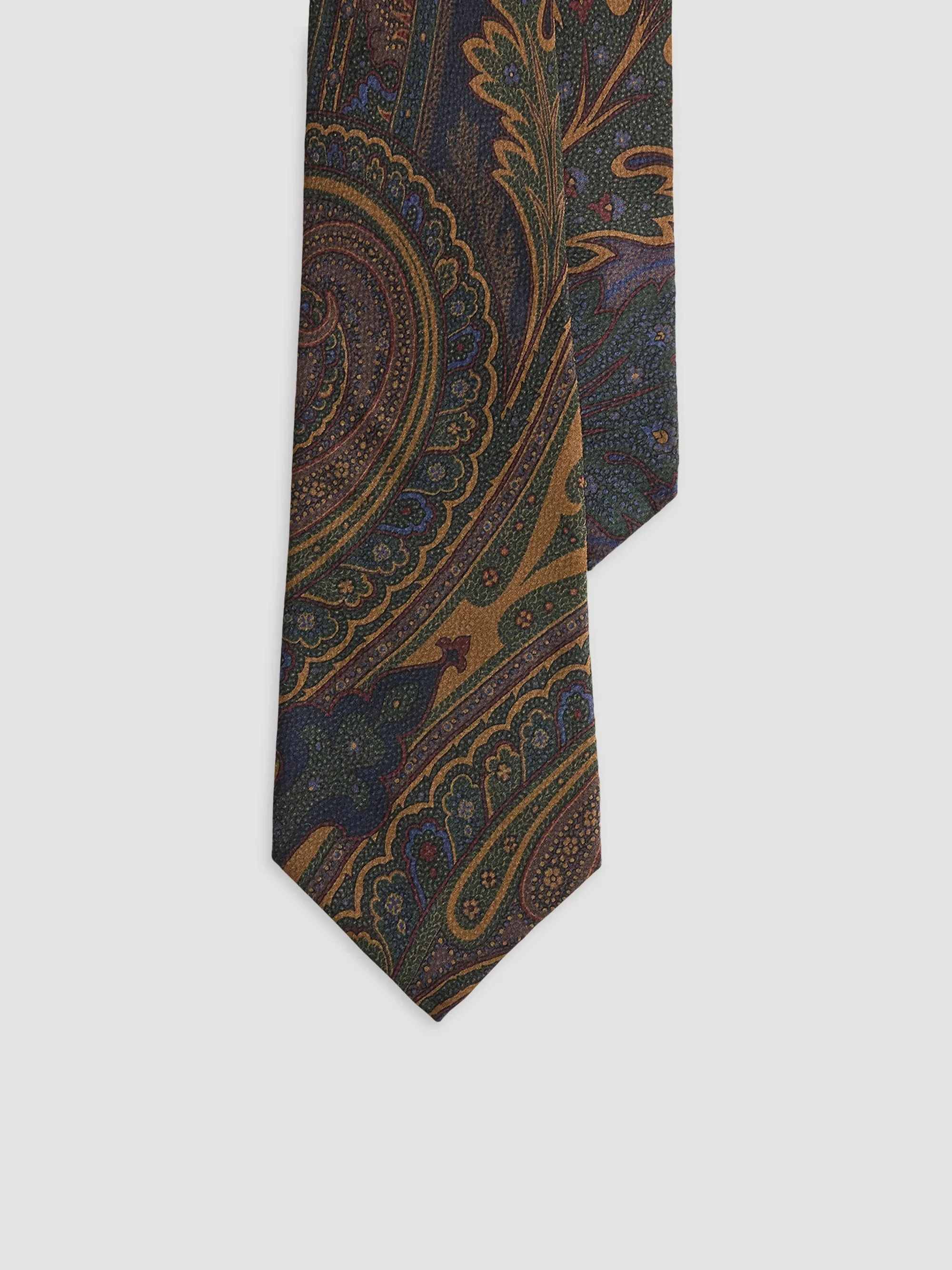 Men's Paisley Silk Tie - Green Multi - 1